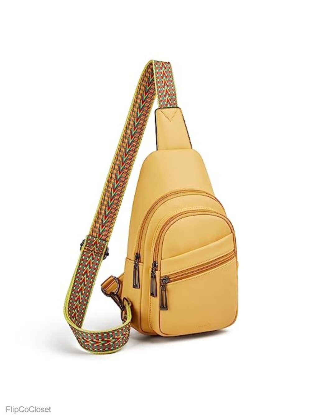 Vegan PU Leather Crossbody Sling Bag Adjustable Strap Anti Theft